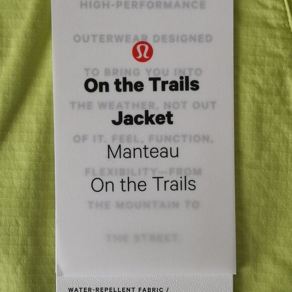 NWT LULULEMON LEVI Lemon Yellow Lightweight Packable On The Trails Jacket 10 - Picture 10 of 12